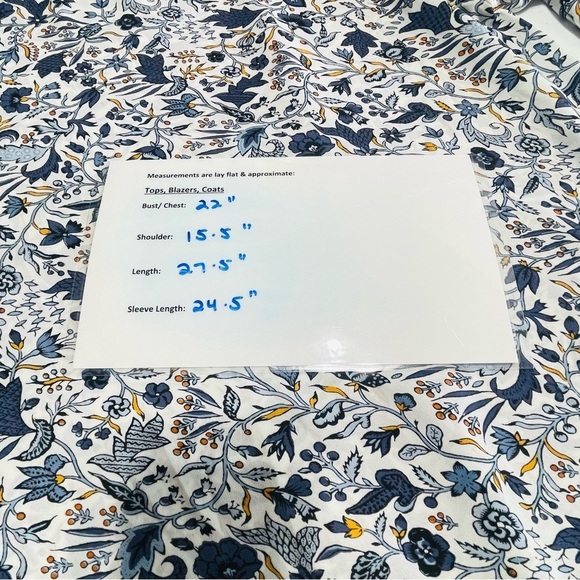 Loft Floral Vine Shirttail Blouse, Blue & Yellow floral top, size L - Picture 9 of 13